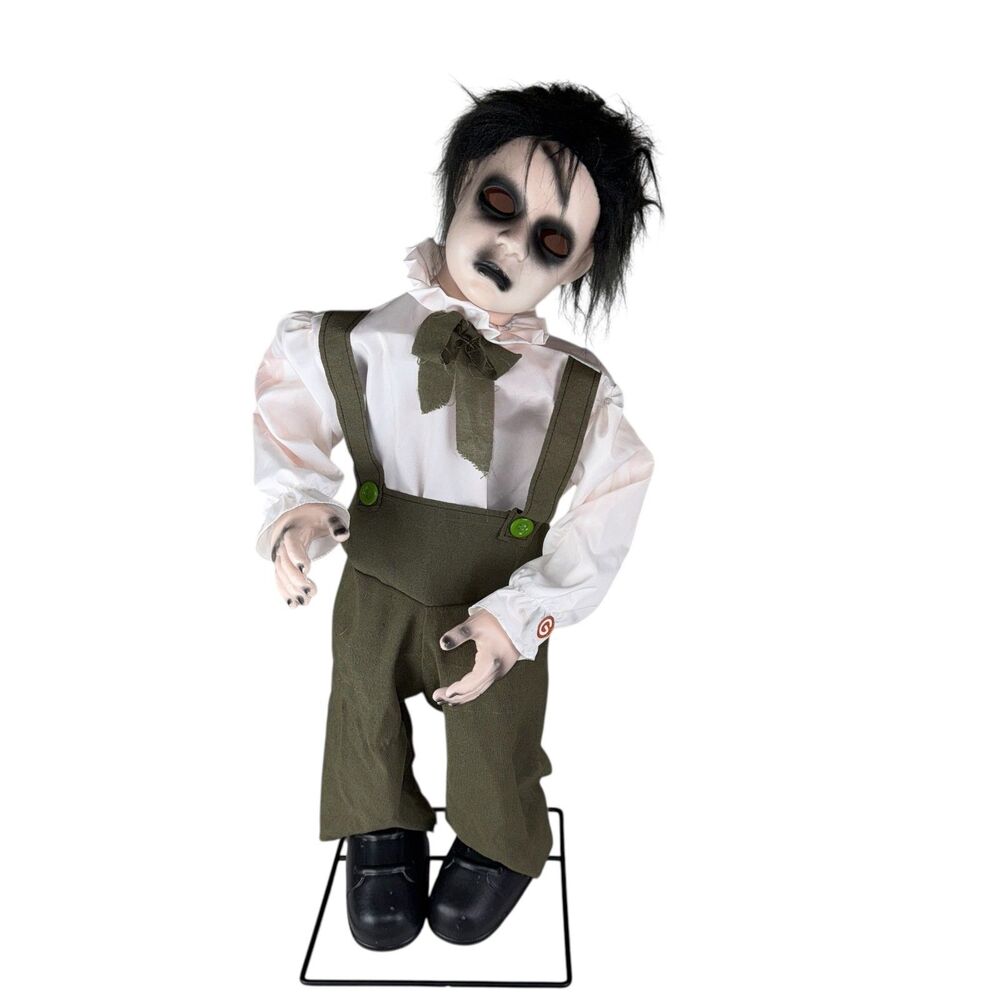 Gemmy Halloween Haunted Living Animated Creepy Boy Animatronic‎ Light Up